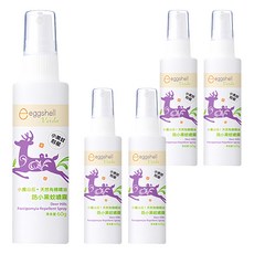 小鹿山丘 天然有機精油 防小黑蚊噴霧, 植物萃取, 舒適清香不刺鼻, 提供長效防護, 60g, 5瓶