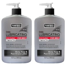 LUCKY SUPER SOFT 三效男用無香身體乳液 444ml 保濕滋潤 舒緩刮鬍後不適, 2入