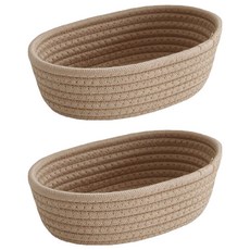 日式編織收納籃 LV47-51,2個,26 x 16 x 8cm,卡其色