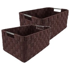 米禾 簡約質感收納籃, 可可色, 2個