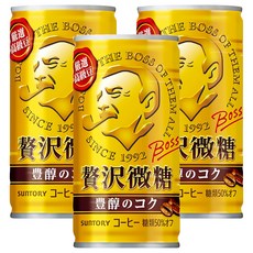日本 BOSS 黃金濃醇咖啡飲料 185ml 日式風味 口感濃郁香醇, 3罐