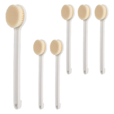 AHOYE 日系無印風軟毛長柄沐浴刷 白色 – 輕鬆清潔背部 享受舒適沐浴時光, 6支