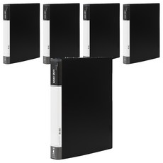 Lan CHYn 連勤牌文具 lc-9004a k pp 四孔圓型夾, 黑色, 5本