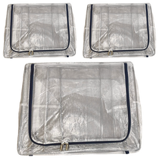 超大透明可視雙開收納箱 80L, 1層, 深藍色