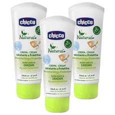 Chicco 草本防蚊乳霜, 義大利產, 天然植物安弟羅巴果油香蜂草葉油成分萃取, 檸檬清香, 保濕不黏膩, 低敏感測試, 適用年齡2m+, 100ml, 3條