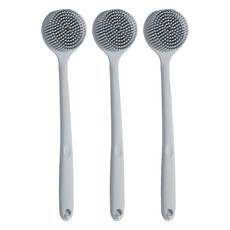 efactory Judy N 雙面柔軟矽膠沐浴刷, 3個, 1入, 灰色