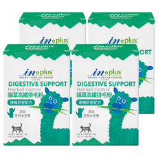 IN-PLUS 貓草高纖排毛粉 貓用 1g*18包*4盒, 順暢舒壓