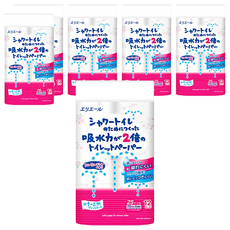 elleair 艾黎艾爾 溫水洗淨便座專用衛生紙, 菱格紋壓花技術, 100%紙漿製造, 吸水力2倍, 25m, 12捲, 6袋