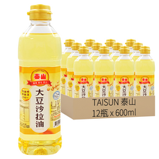 泰山 大豆沙拉油, 600ml, 12瓶