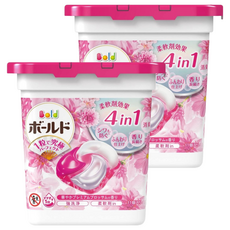 Bold 日本原裝進口 雙色4D洗衣球 淺粉牡丹花香 粉紅色, 2盒, 11顆