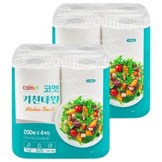 comet 廚房紙巾 200張, 2包, 4捲