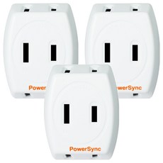 PowerSync 群加 2P 3插防雷擊壁插 TWT2N3SN, 5.3cm, 白色, 3個