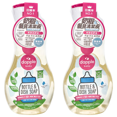 dapple baby 奶瓶及餐具清潔液, 無香精, 500ml, 2瓶