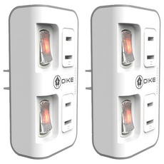 DIKE DAH742 2切2座2P便利型節電小壁插 BSMI新安規通過 ISO9001認證 台灣製造, 白色, 2個