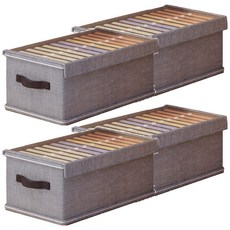 小麥購物 帶蓋大容量日式布藝可折疊衣物收納盒 12格 L2403, 灰色, 4個