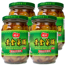 龍宏 黃金菜脯, 無添加防腐劑, 370g, 4罐