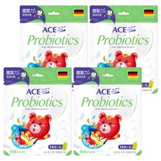 ACE SUPER KIDS 33億 益生菌軟糖, 青蘋果口味, 德國進口, 無人工色素/香料/防腐劑, 39.2g, 4袋