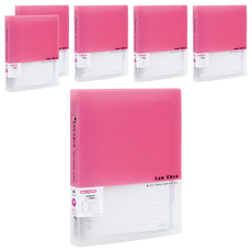 20孔活頁鐵夾 LCW-A520 A5, 紅色, 6個