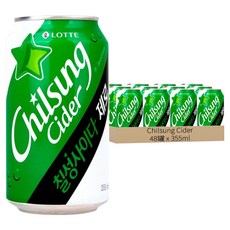 Chilsung Cider 零卡路里汽水, 355ml, 48罐