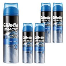 Gillette 吉列 Mach3 鋒速3 刮鬍露 195g - 水潤軟化鬍鬚, 溫和親膚, 使刮鬍更順暢, 5瓶