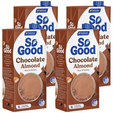 So Good Basic系列 可可堅果杏仁奶 植物奶 全素可食, 4瓶, 1L