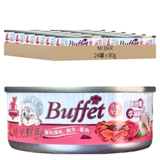 MR.BAR 時光鮮廚 貓罐頭, 鮪魚 + 雞肉 + 蟹肉, 80g, 24罐