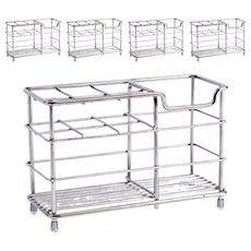 艾米購物 304不鏽鋼牙刷架 加大款6格 原色 浴室收納, 5個