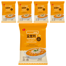 YOPOKKI 起司味炒年糕拉麵 (兩人份), 韓國最道地小吃, 有嚼勁的年糕搭配Q彈泡麵, 260g, 5包