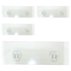 Easy 易立家 長方形雙勾貼片, 透明色, 4個