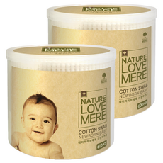 NATURE LOVE MERE 新生兒棉花棒, 600支, 2盒
