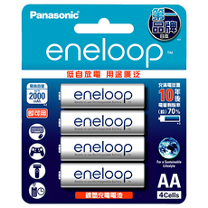 Panasonic eneloop 台灣公司貨 鎳氫充電電池3號 BK-3MCCE4BTW, 4顆, 1組