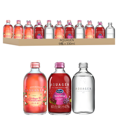 AQUAGEN 海洋深層氣泡飲/氣泡水 莓好派對, 330ml, 9瓶