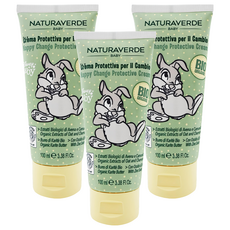 NATURAVERDE 桑普兔寶貝洋甘菊舒敏護膚膏 100ml, 專為嬰兒更換尿布設計, 添加有機燕麥萃取, 通過歐盟ICEA有機認證, 3條