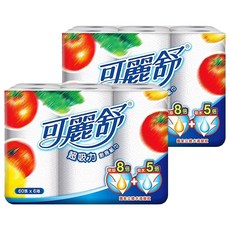 Scott 可麗舒 廚房紙巾 60張, 6捲, 2袋