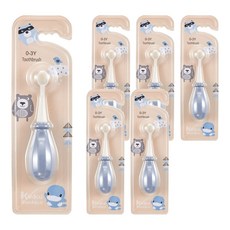 KU.KU Duckbill 酷咕鴨 極細兒童萬毛牙刷 柔軟刷毛呵護牙齦 寶寶專用, 霧藍色, 1入, 6支