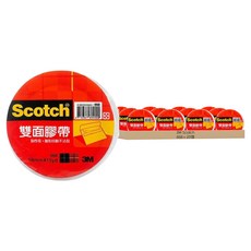 3M Scotch 雙面膠帶 黏性佳 離形好撕不沾黏 18mmx15yd, 20個, 668