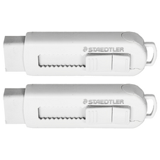 STAEDTLER 施德樓 橡皮擦 白殼白芯 擦拭力強 簡約設計 學生辦公適用, 2個