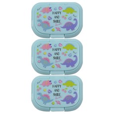 Skater 銀離子濕紙巾蓋 10.8 x 7.8 x 1.4cm, 粉粉龍 藍色, 3個