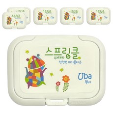 sprinkle 濕巾蓋 白底河馬 可愛造型 雙層防水 可重複使用 適用各尺寸濕巾, 河馬 白色, 6個