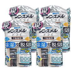 Hakugen Earth 白元 鞋櫃用除濕脫臭劑 活性炭無香, 76g, 4個