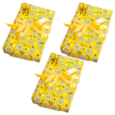 Good Given 微笑雛菊金屬感包裝紙捲, 3個, 黃色