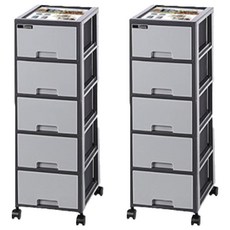 KEYWAY 維基A4深型櫃 附輪 DA850-2 五層收納櫃 81 x 28.4 x 35.3cm 灰色, 2個