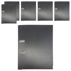 Lan CHYn 連勤牌文具 精裝二孔拱型夾 方形G眼 LC-845S, 黑色, 6本