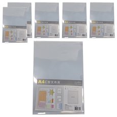 雙德 C型文件夾 A4 C310 12個, 透明色, 6包