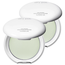 MISSHA 台灣公司貨 持久定妝控油蜜粉餅, 薄荷綠, 2個