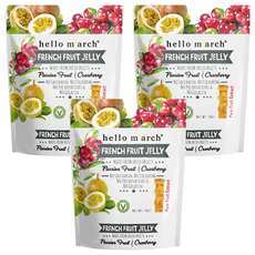 hello m'arch 法式水果軟糖 百香果 + 蔓越莓 無色素 無香料 無防腐劑, 50g, 3包