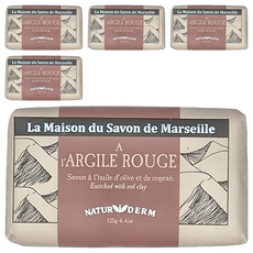 PURESENCE 樸香氛 法國馬賽皂之家 紅土香氛精油面膜皂, 天然保護成分, 清潔保養兩用, 125g, 5顆