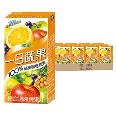 波蜜 一日蔬果100%蘋果柳橙蔬果汁, 無砂糖色素防腐劑, 安心優質首選, 大人小孩健康飲品, 160ml, 24入