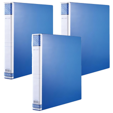 STRONG 自強文具 520A檔案夾 2孔, 藍色, 3個