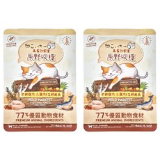 Neko 吶一口 無穀鮮肉貓飼料 原野收穫 77%優質動物食材, 新鮮雞肉 + 火雞肉 + 生鮮鮭魚, 150g, 2袋